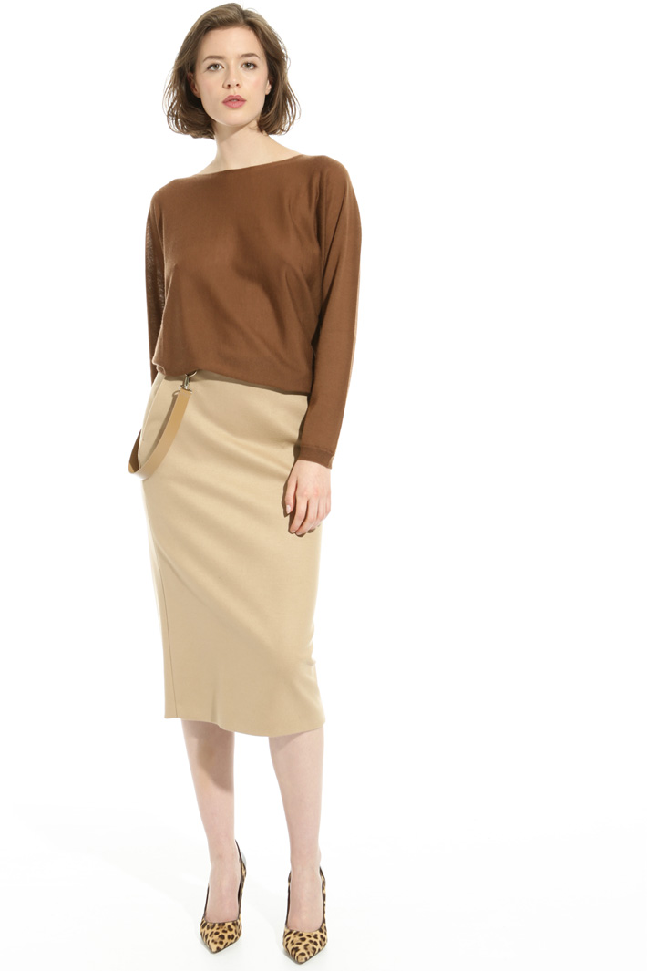 Wool jersey knee-length skirt Intrend Wool jersey knee-length skirt Intrend