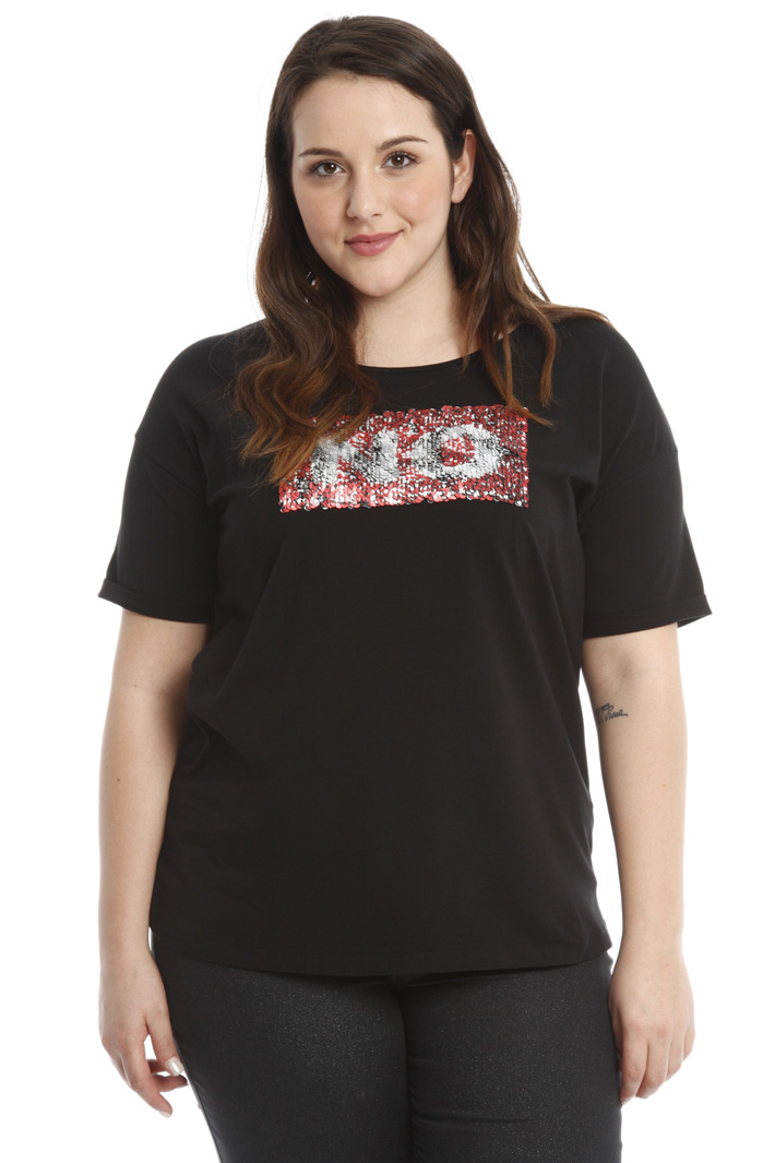 T-shirt con ricamo paillettes Intrend T-shirt con ricamo paillettes Intrend