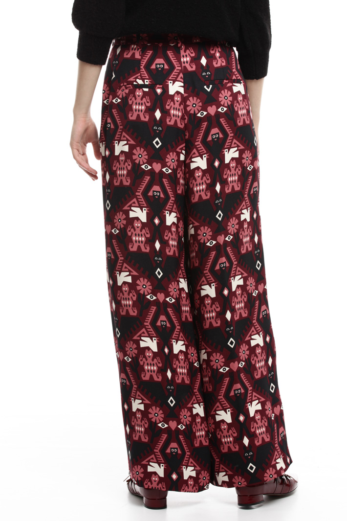 Printed wide leg trousers Intrend Printed wide leg trousers Intrend