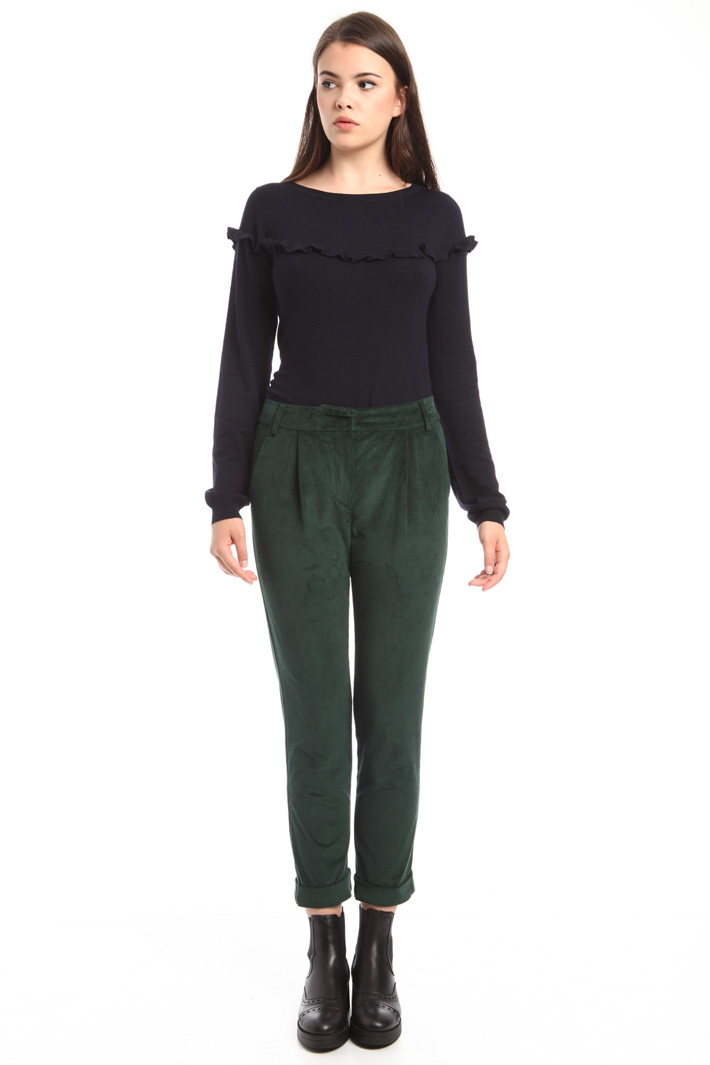 Pantaloni cropped in velluto Intrend Pantaloni cropped in velluto Intrend