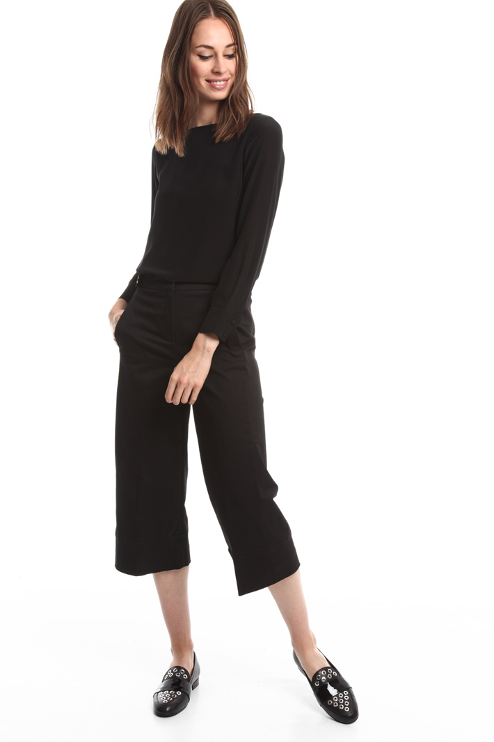 Cropped gabardine trousers Intrend Cropped gabardine trousers Intrend