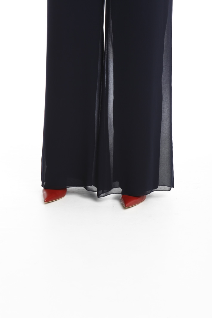 Pantaloni palazzo in georgette Intrend Pantaloni palazzo in georgette Intrend