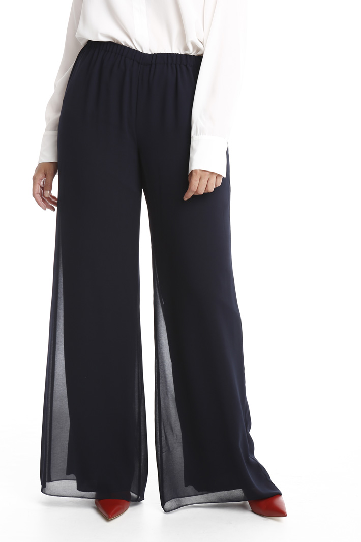 Pantaloni palazzo in georgette Intrend Pantaloni palazzo in georgette Intrend