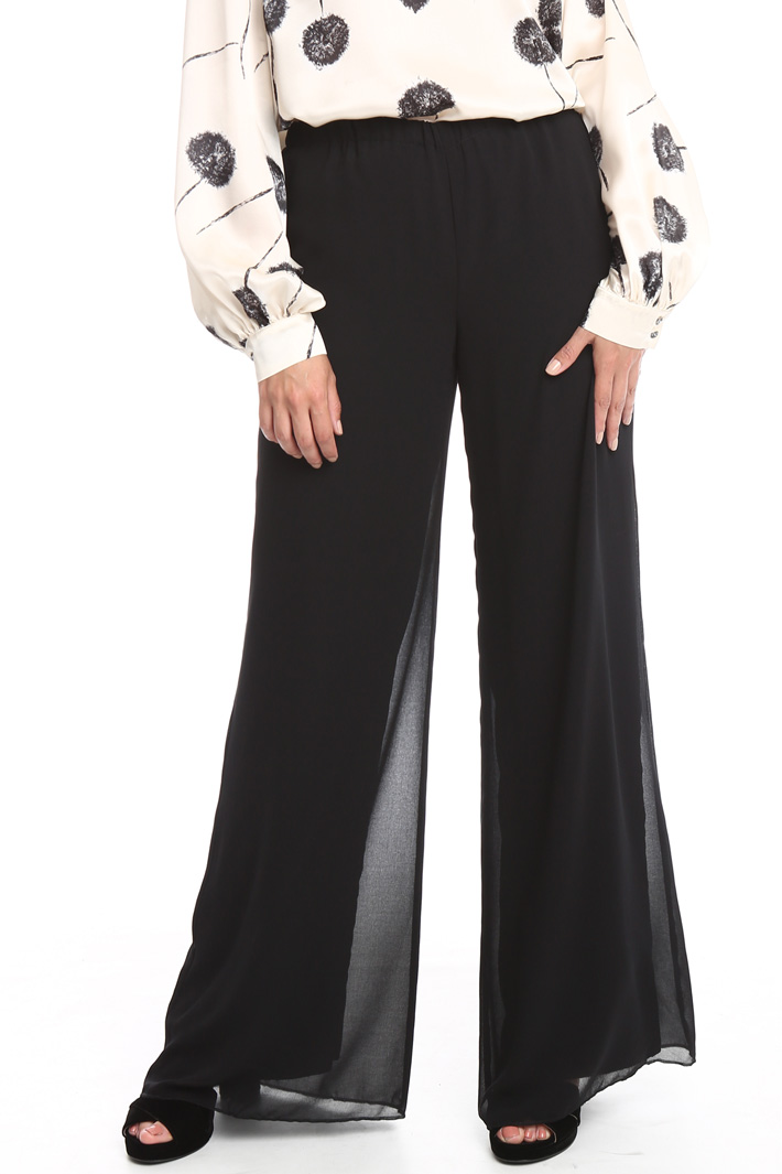 Pantaloni palazzo in georgette Intrend Pantaloni palazzo in georgette Intrend