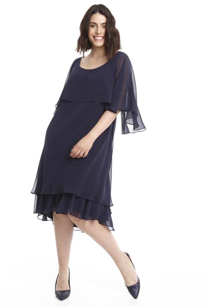 Abito con balza in georgette Intrend Abito con balza in georgette Intrend