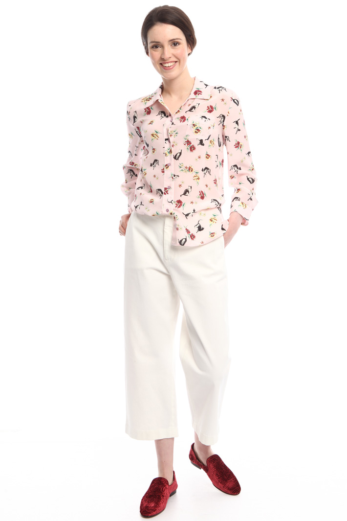 Pantaloni cropped in gabardina Intrend Pantaloni cropped in gabardina Intrend