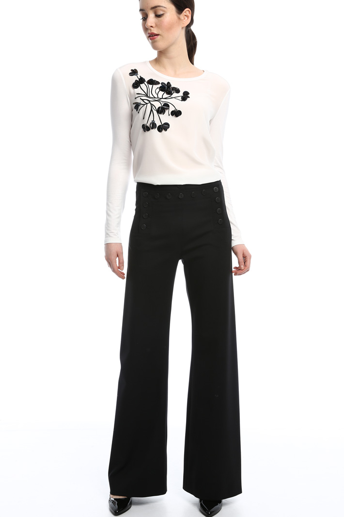 Pantaloni palazzo con bottoni Intrend Pantaloni palazzo con bottoni Intrend