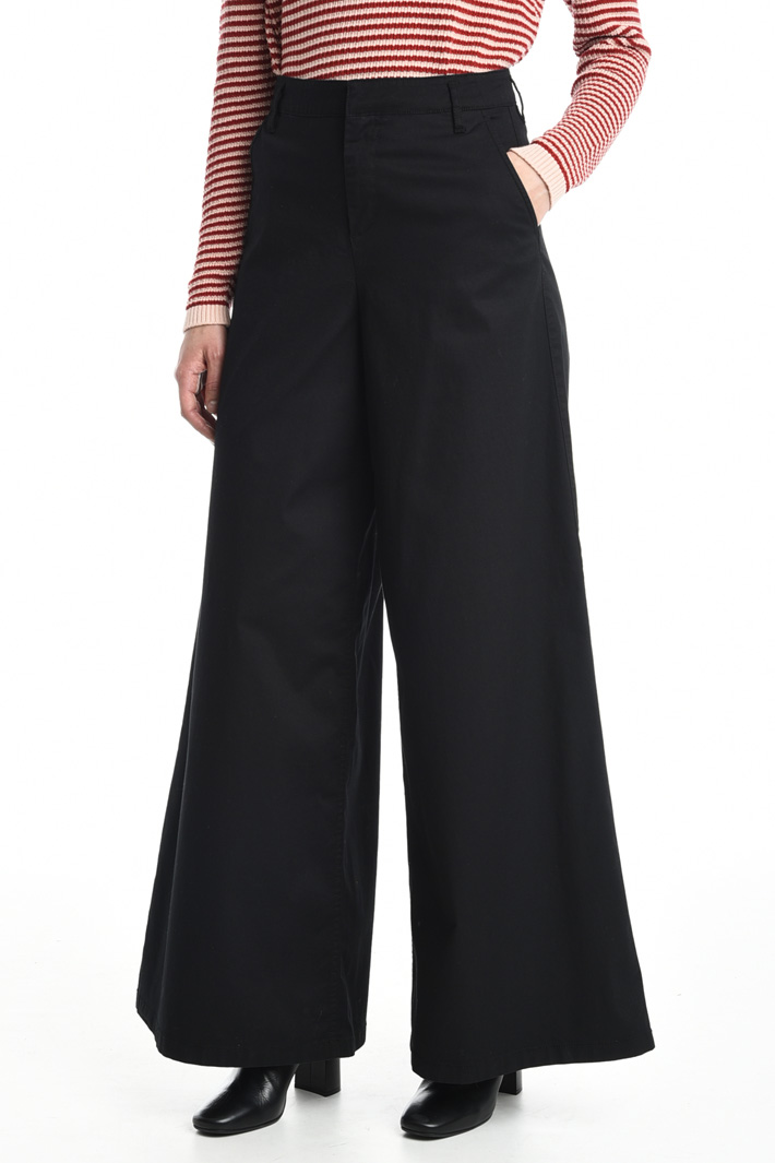 Pantaloni palazzo in cotone Intrend Pantaloni palazzo in cotone Intrend