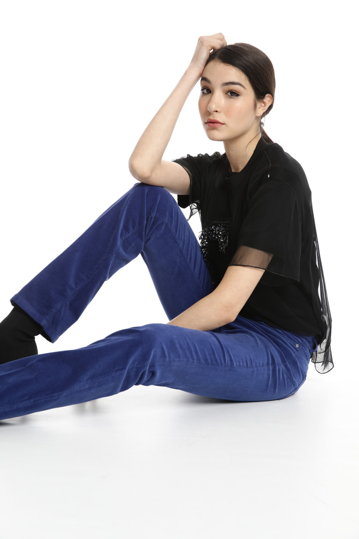 Regular fit velvet trousers Intrend Regular fit velvet trousers Intrend