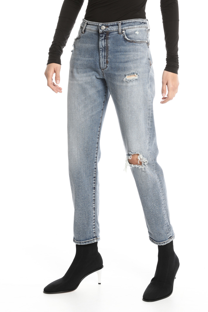Cigarette denim trousers Intrend Cigarette denim trousers Intrend