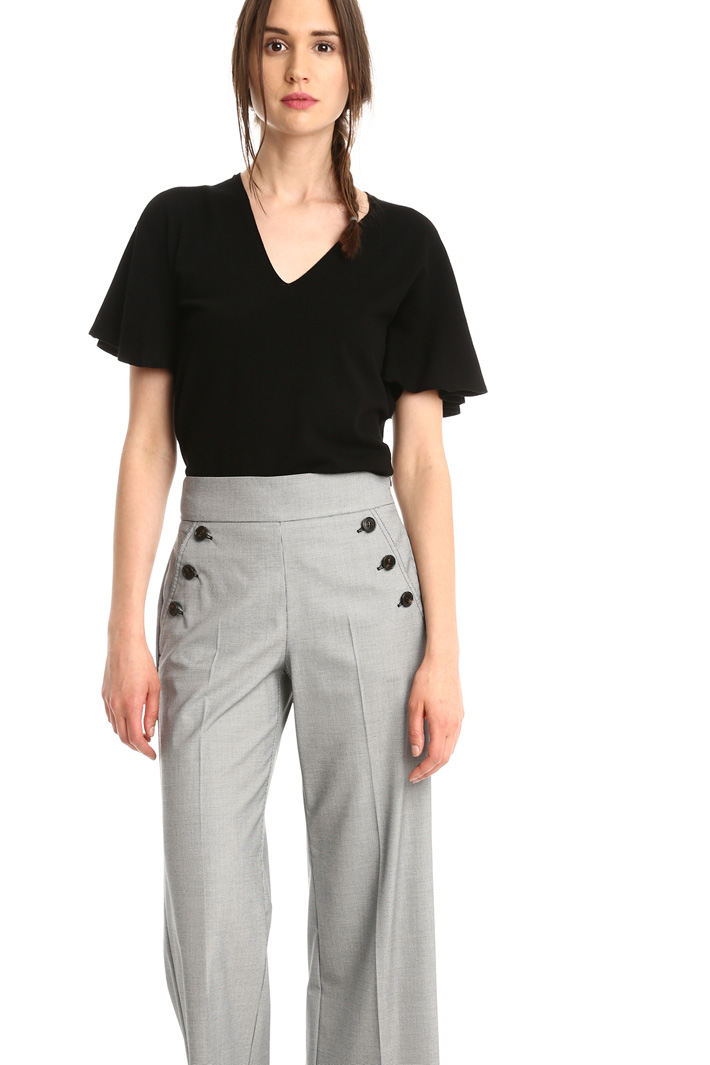 Pantalone cropped con bottoni Intrend Pantalone cropped con bottoni Intrend
