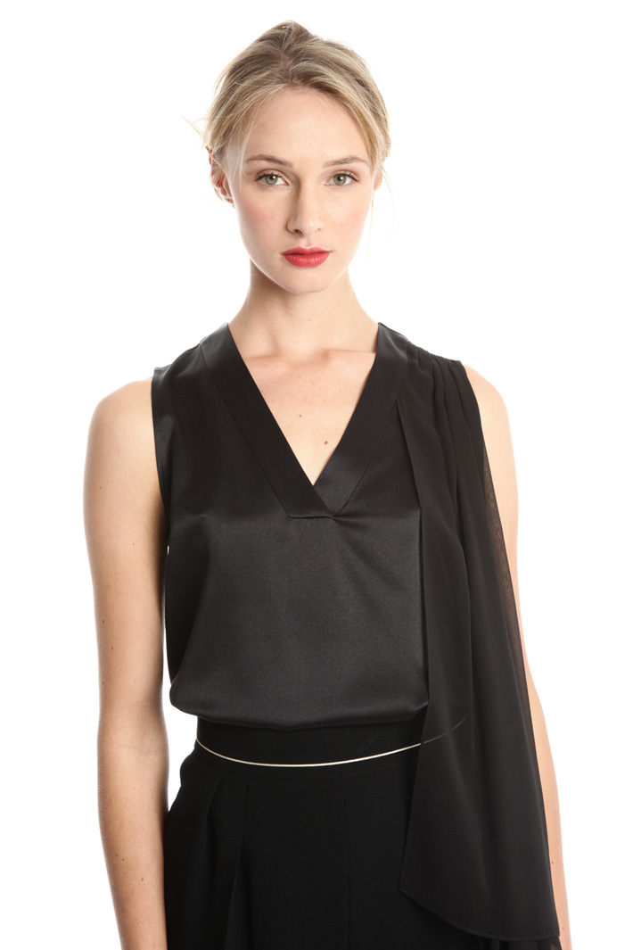 Top con pannello in georgette Intrend Top con pannello in georgette Intrend