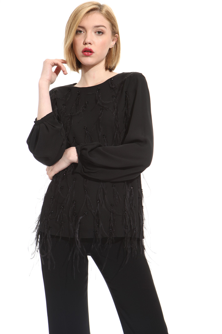 Tunic with feathers Intrend Tunic with feathers Intrend