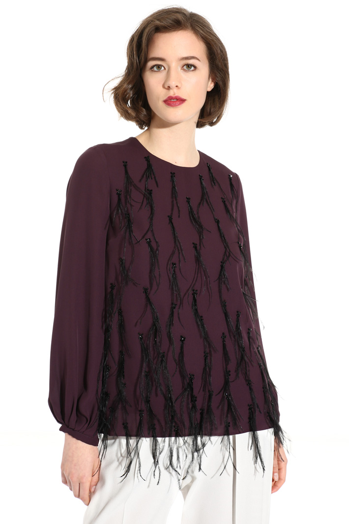 Tunic with feathers Intrend Tunic with feathers Intrend