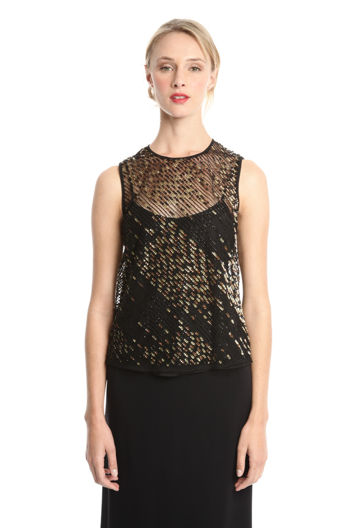 Top in tulle con paillettes Intrend Top in tulle con paillettes Intrend