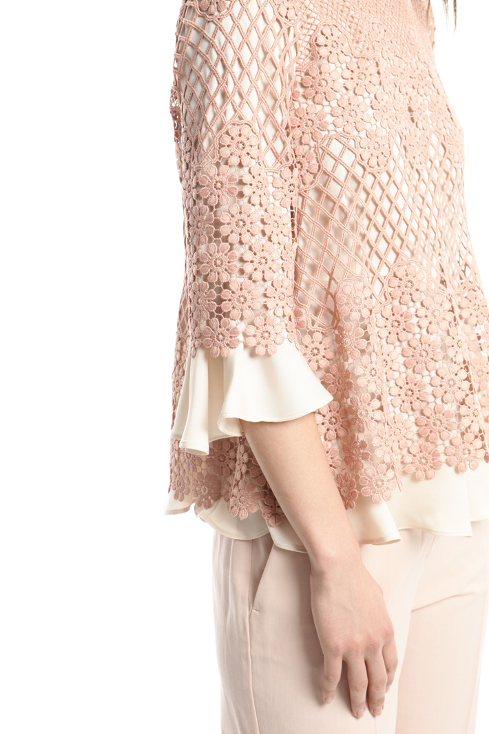 Casacca in twill e pizzo Intrend Casacca in twill e pizzo Intrend