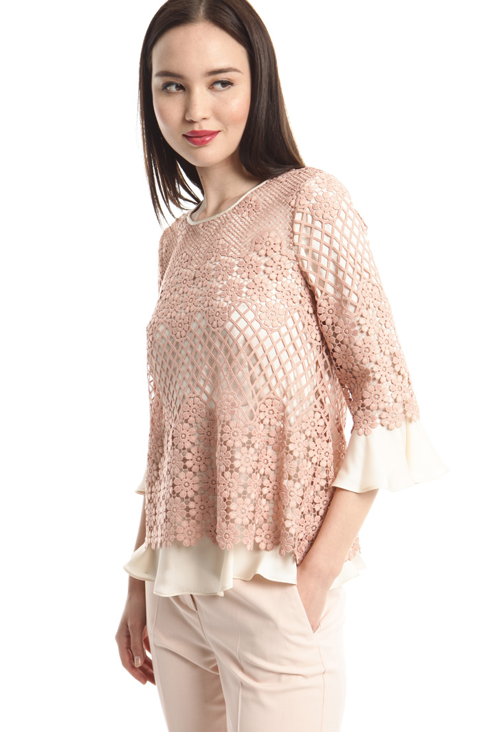 Casacca in twill e pizzo Intrend Casacca in twill e pizzo Intrend