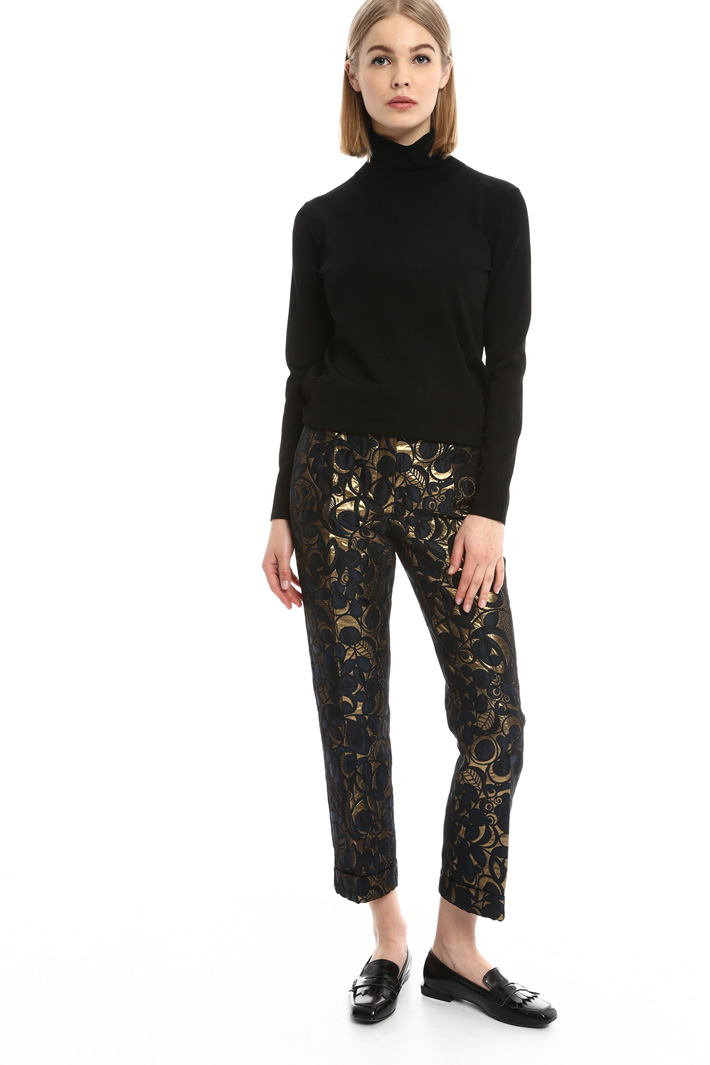 Cropped jacquard trousers Intrend Cropped jacquard trousers Intrend