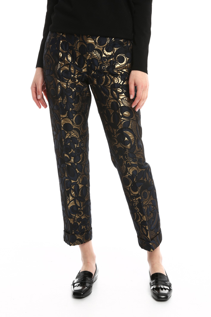 Cropped jacquard trousers Intrend Cropped jacquard trousers Intrend