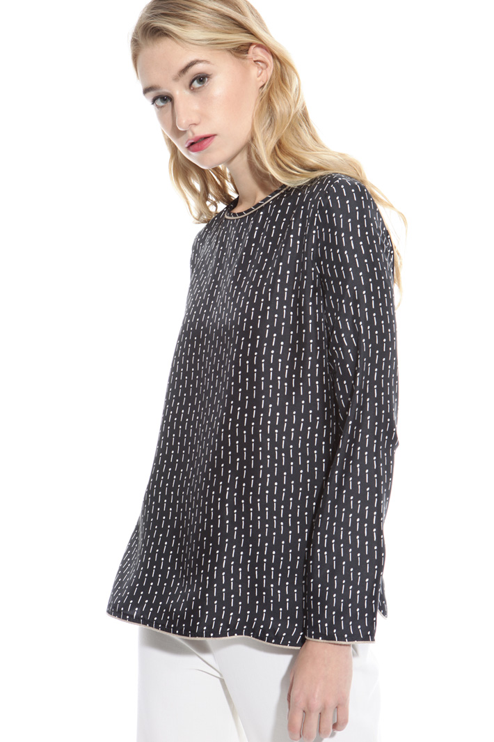 Printed twill blouse Intrend Printed twill blouse Intrend