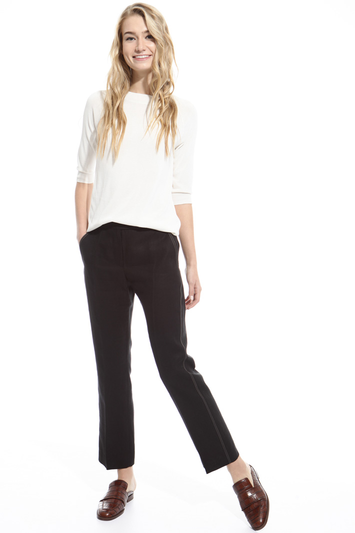 Contrasting stitch trousers Intrend Contrasting stitch trousers Intrend