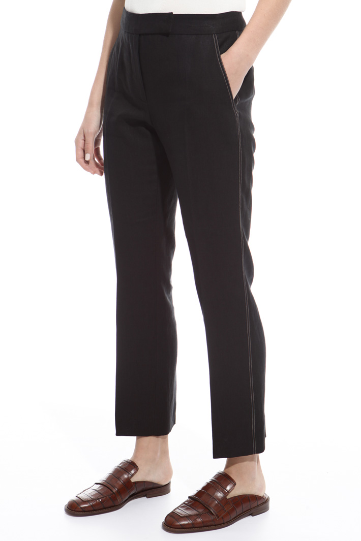 Contrasting stitch trousers Intrend Contrasting stitch trousers Intrend