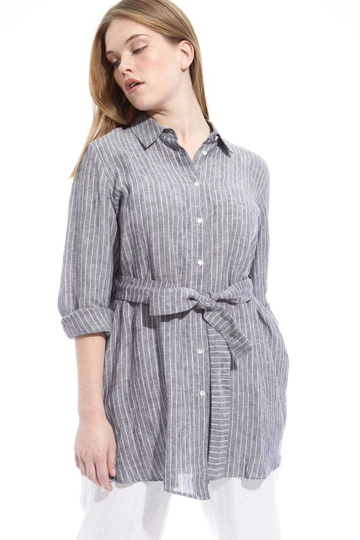 Camicia con cintura in vita Intrend Camicia con cintura in vita Intrend