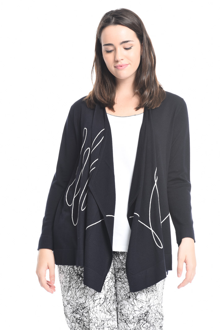 Cardigan in lana con ricamo Intrend Cardigan in lana con ricamo Intrend