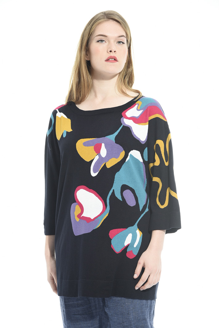Sweater with floral motif Intrend Sweater with floral motif Intrend