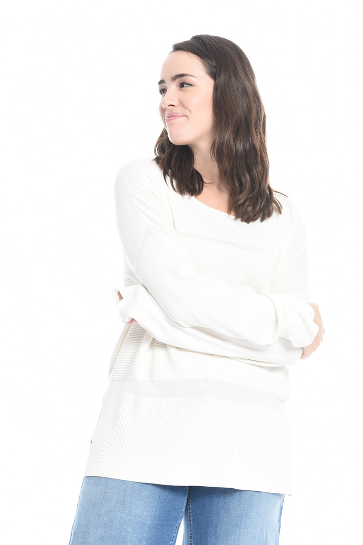 Maglia con inserti a costine Intrend Maglia con inserti a costine Intrend
