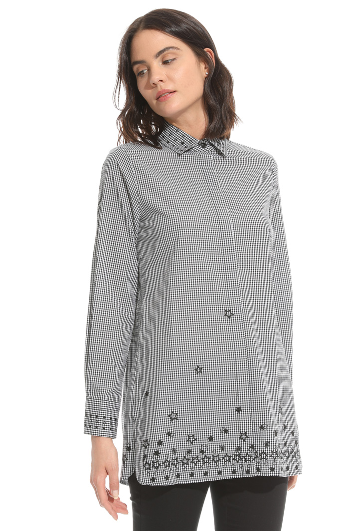 Camicia in popeline tinto filo Intrend Camicia in popeline tinto filo Intrend