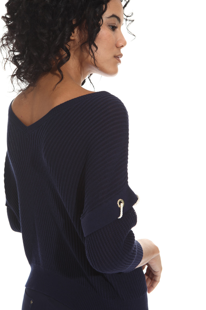 Maglia in cotone crepe a coste Intrend Maglia in cotone crepe a coste Intrend