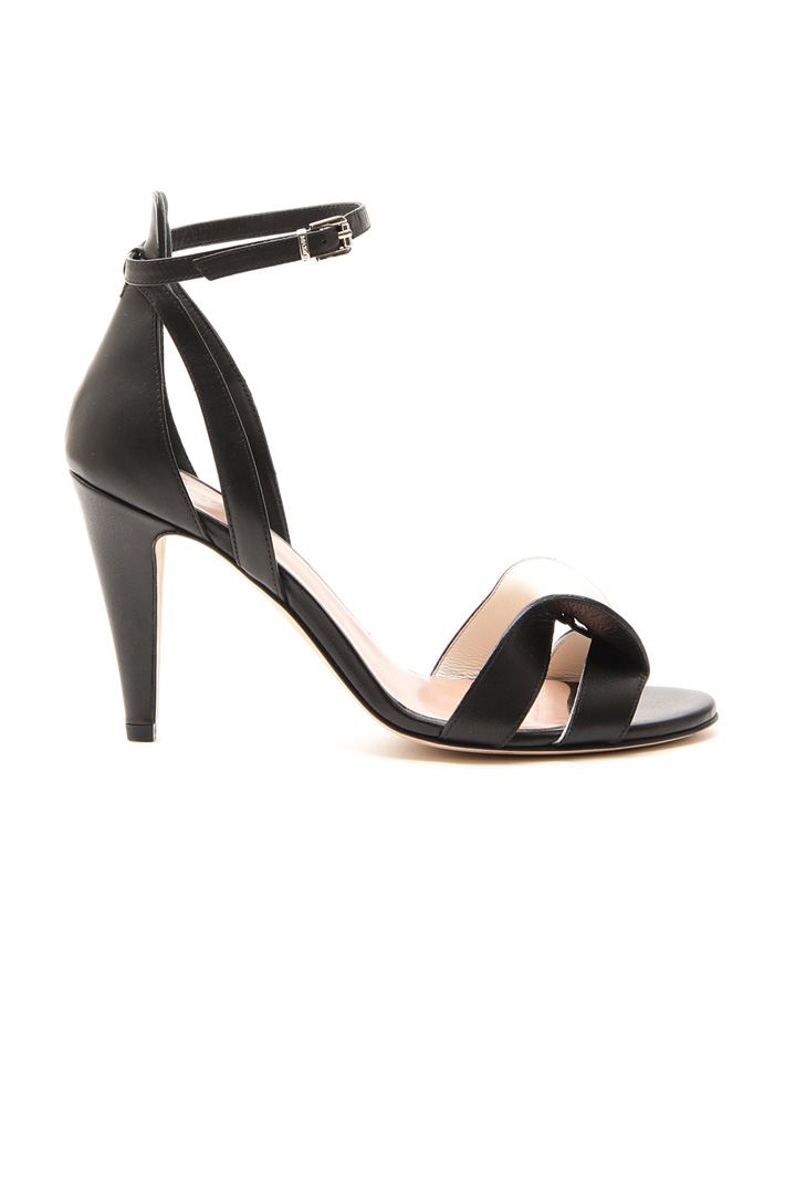 Bow detail leather sandals Intrend Bow detail leather sandals Intrend