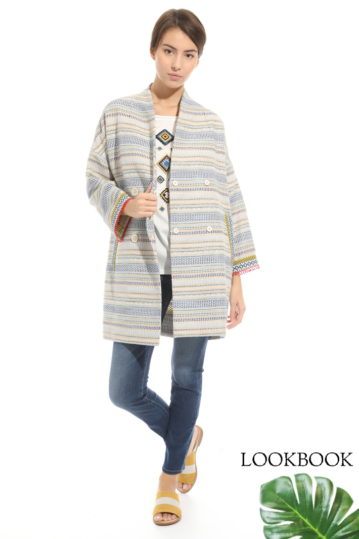 Interwoven fabric topcoat Intrend Interwoven fabric topcoat Intrend