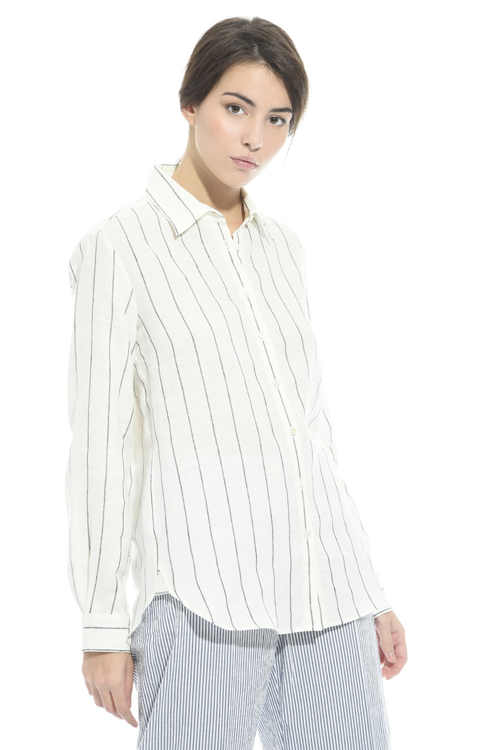 Camicia in lino tinto in filo Intrend Camicia in lino tinto in filo Intrend