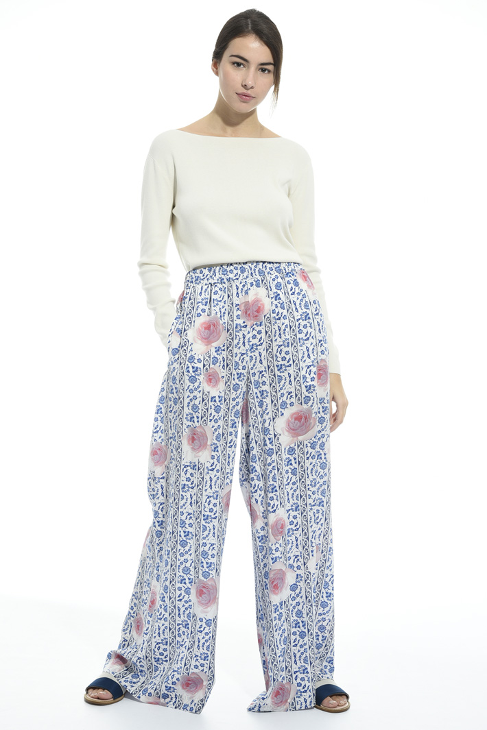 Pantalone a palazzo in seta Intrend Pantalone a palazzo in seta Intrend