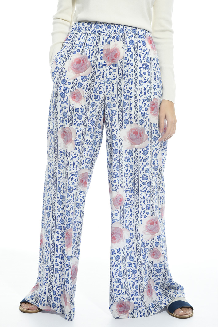 Pantalone a palazzo in seta Intrend Pantalone a palazzo in seta Intrend