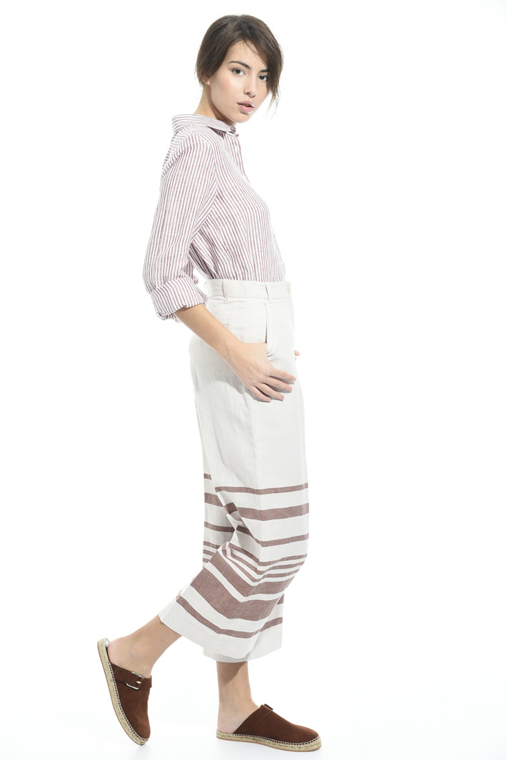 Striped linen trousers Intrend Striped linen trousers Intrend