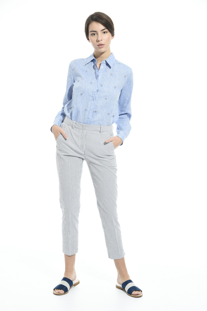 Seersucker trousers Intrend Seersucker trousers Intrend