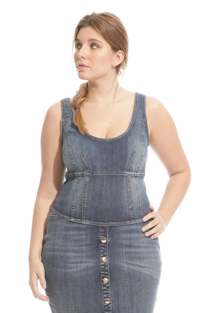 Top corto in denim Intrend Top corto in denim Intrend