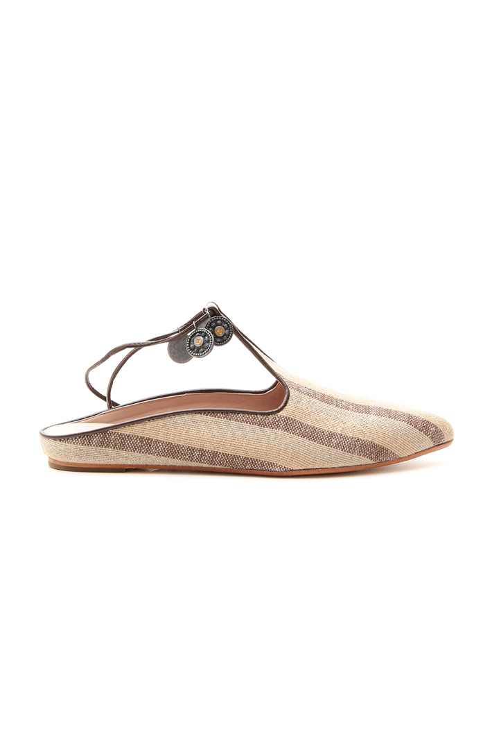 Striped canvas sabot Intrend Striped canvas sabot Intrend