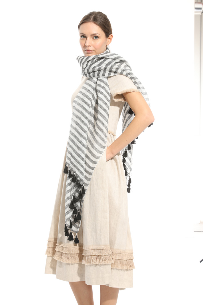 Tassel linen scarf Intrend Tassel linen scarf Intrend