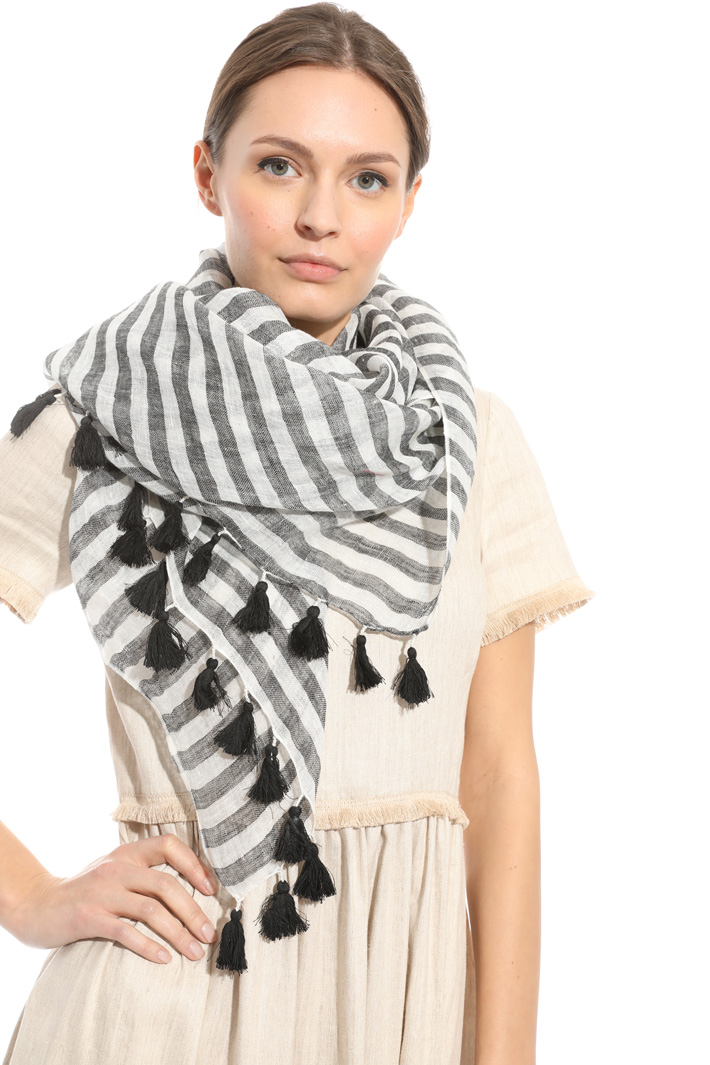 Tassel linen scarf Intrend Tassel linen scarf Intrend