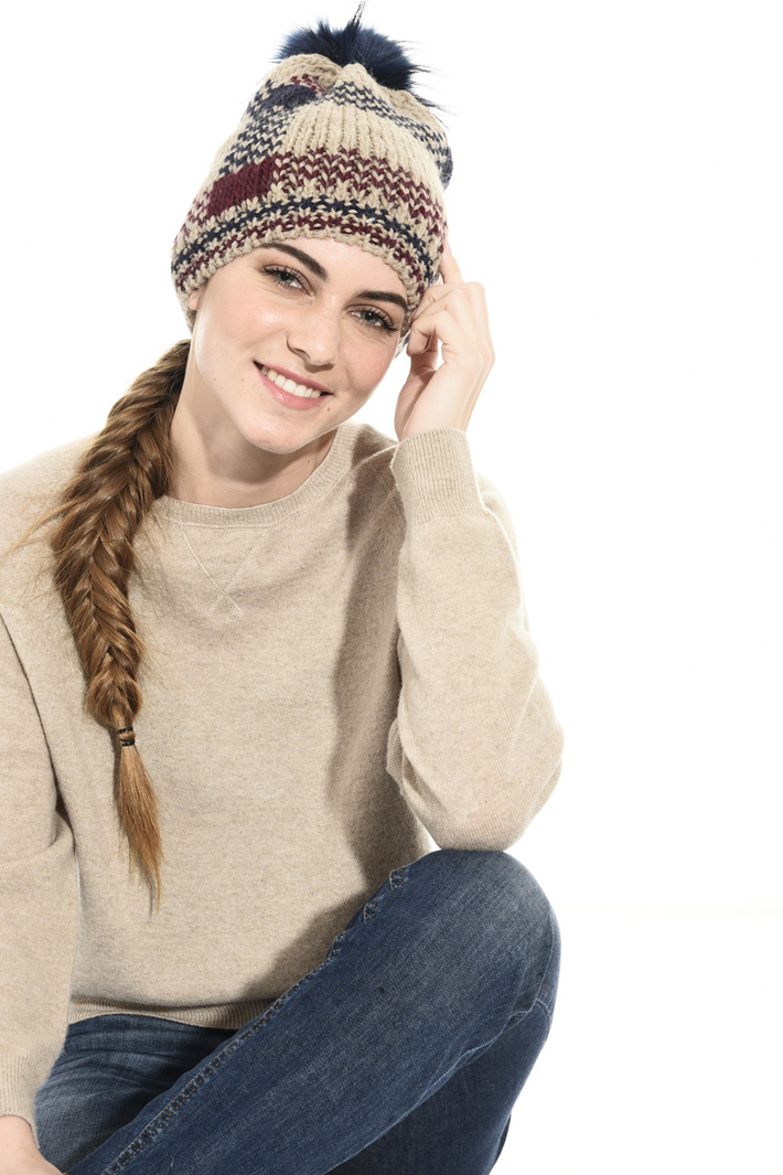 Wool and alpaca beanie hat Intrend Wool and alpaca beanie hat Intrend