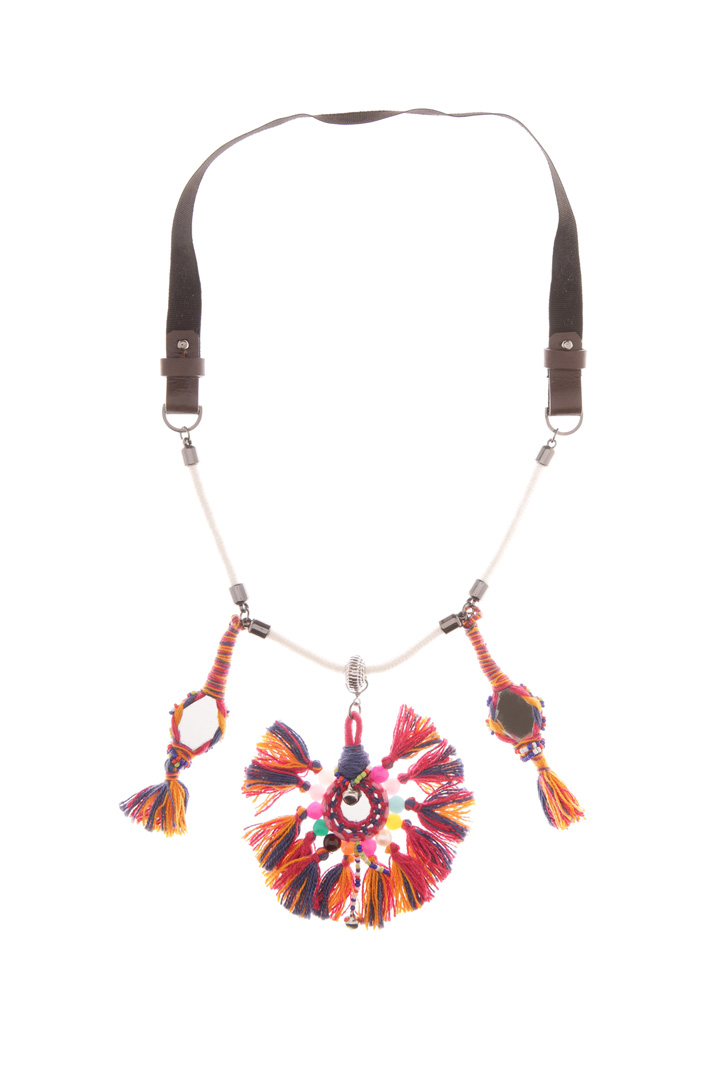 Fringe and mirror necklace Intrend Fringe and mirror necklace Intrend