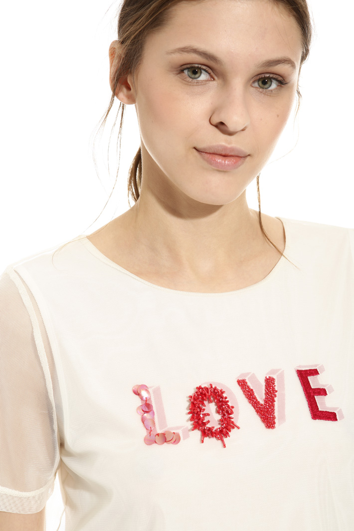 Top in tulle con ricami Intrend Top in tulle con ricami Intrend