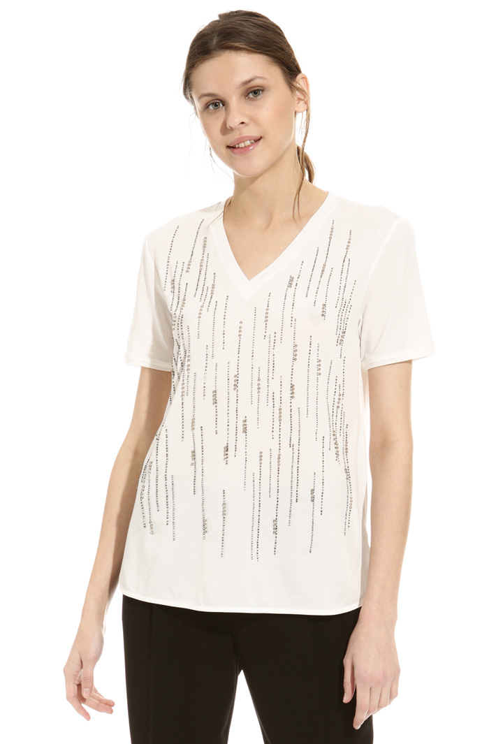 T-shirt con pietre ricamate Intrend T-shirt con pietre ricamate Intrend