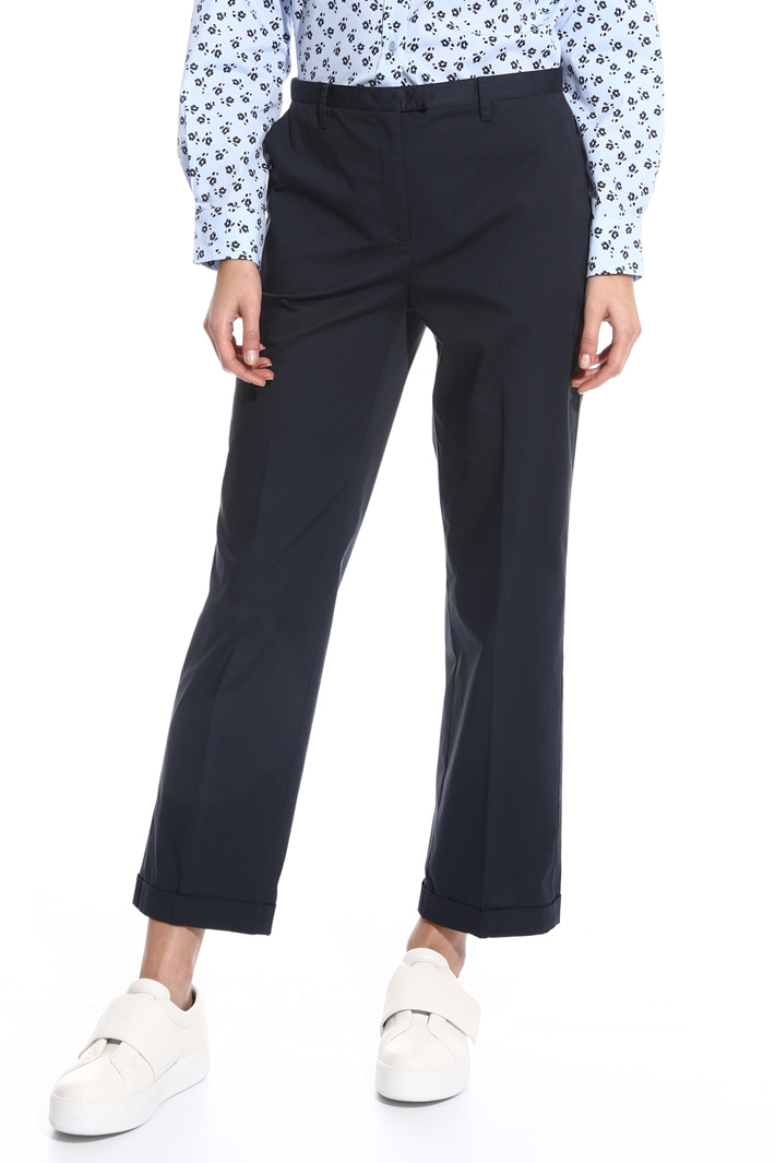 Pantalone dritto in popeline Intrend Pantalone dritto in popeline Intrend