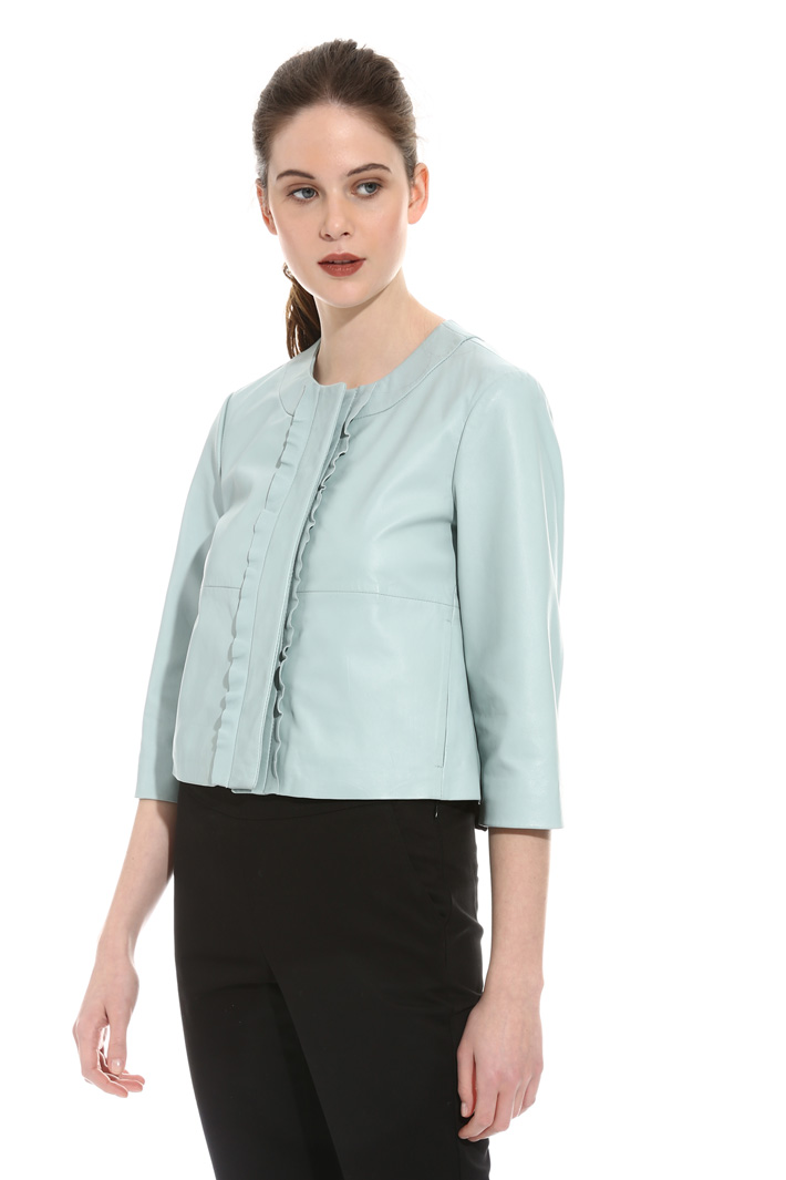 Giacca in pelle con ruches Intrend Giacca in pelle con ruches Intrend