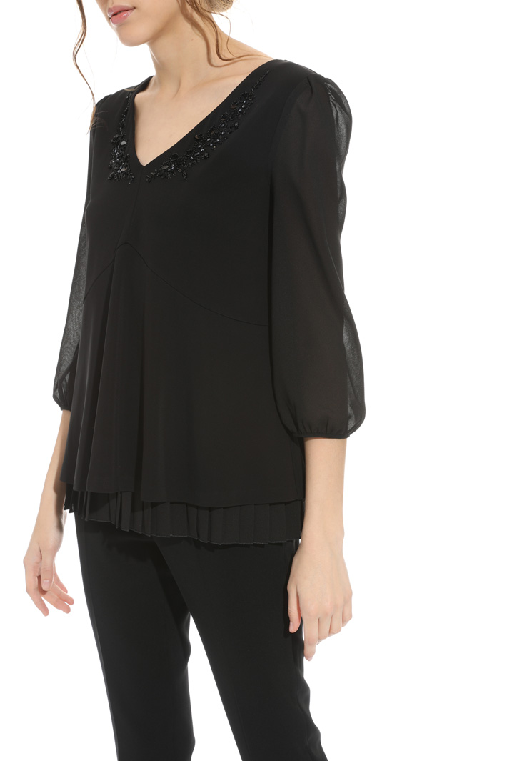 Blusa in jersey con ricamo Intrend Blusa in jersey con ricamo Intrend